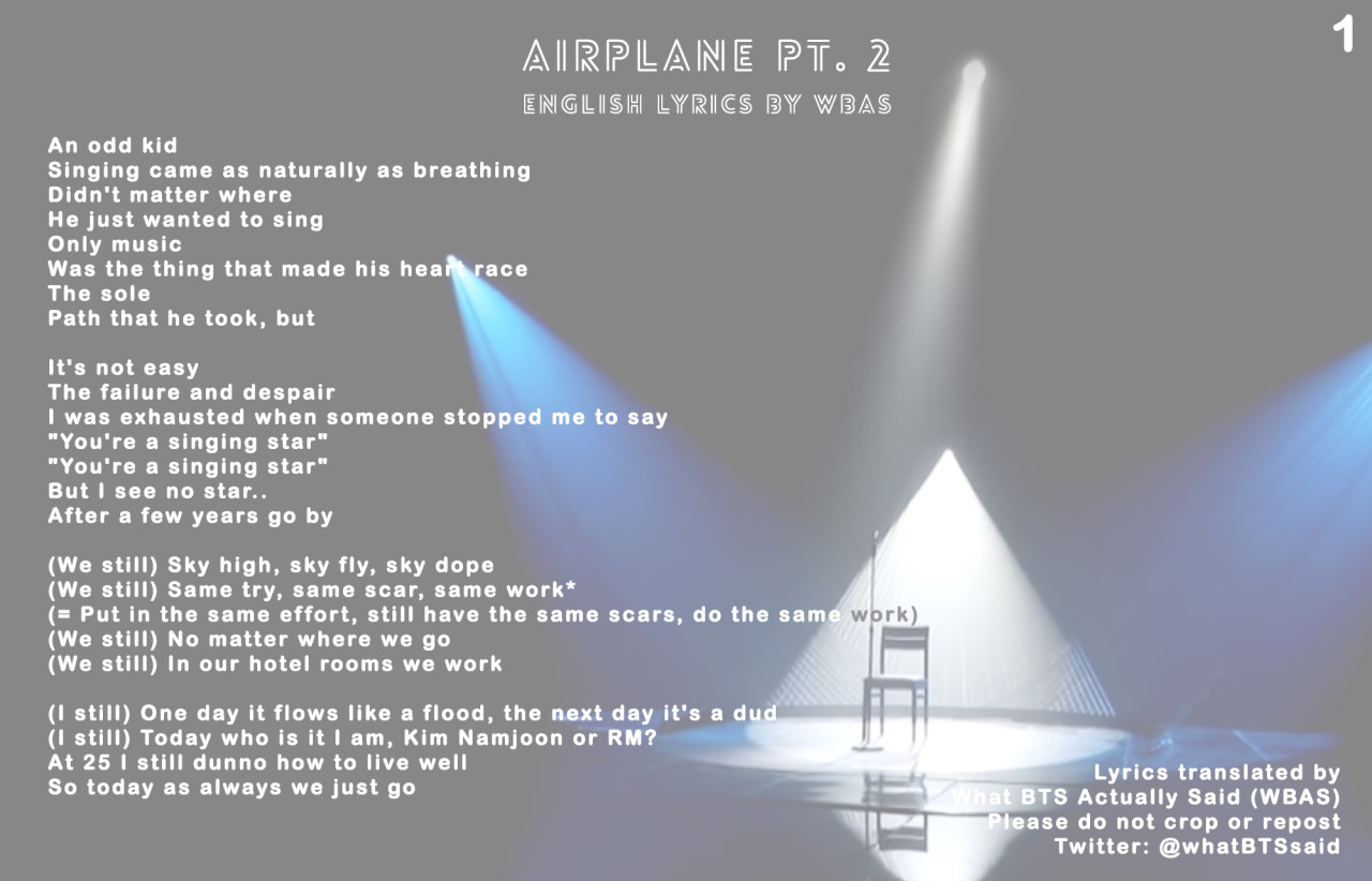 Airplane Pt 2 Lyrics Bts English - Airplane Walls