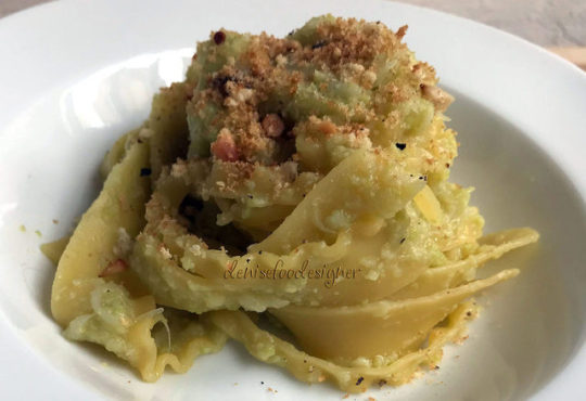 REGINETTE WITH A CAULIFLOWER CREAM AND FLAWORED BREAD CRUMBS – Denise Ippolito