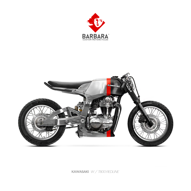 BARBARA MOTORCYCLES — KAWASAKI W800 - T800 REDLINE Barbara Custom...