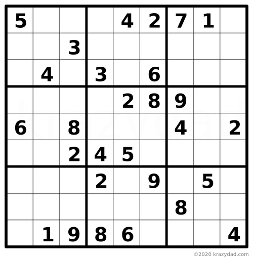 daily sudoku solve this puzzle at krazydad challenging sudoku