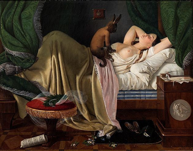 Mareridt [Nightmare] (1846) by Ditlev Blunck (Denmark, 1798-1853).