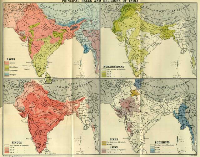 Principle races and religions of British India. - Maps on the Web