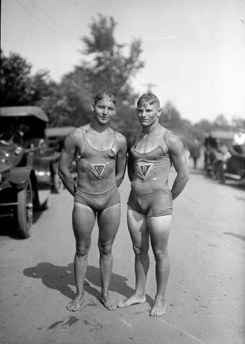 1920′s era male swimsuits.  They were supposed to be “modest,”...