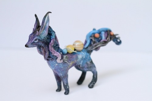 sosuperawesome:Galaxy Fox Figurine, by The Arctistic Fox on...