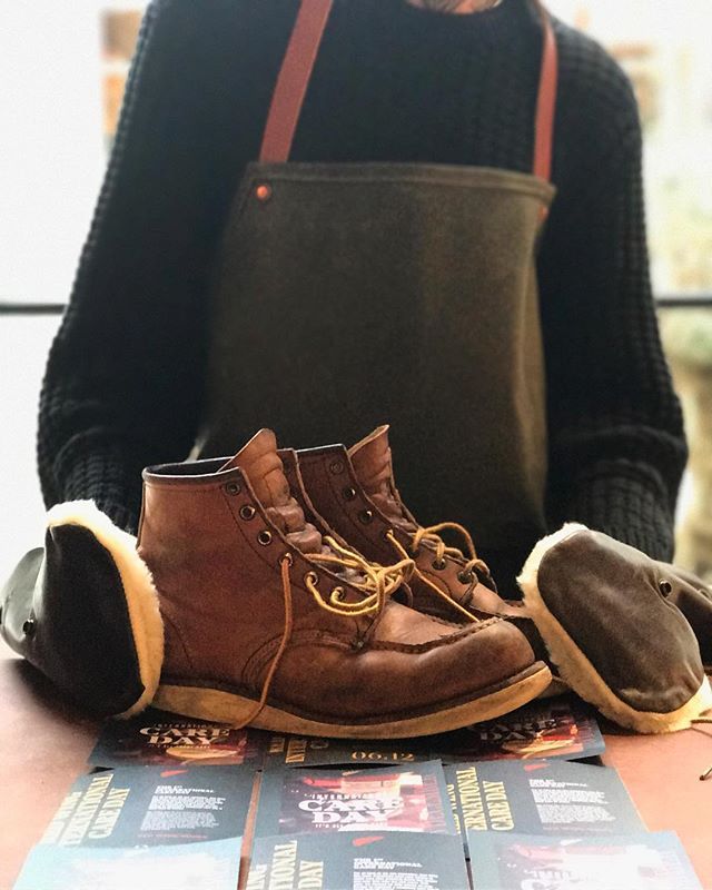 red wing boot cleaning in store