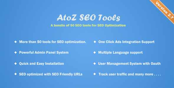 AtoZ SEO Tools v2.7 - Search Engine Optimization Tools Nulled