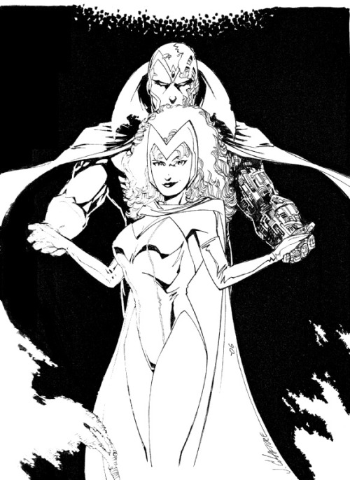 marvel1980s:Vision & The Scarlet Witch by Jim Calafiore