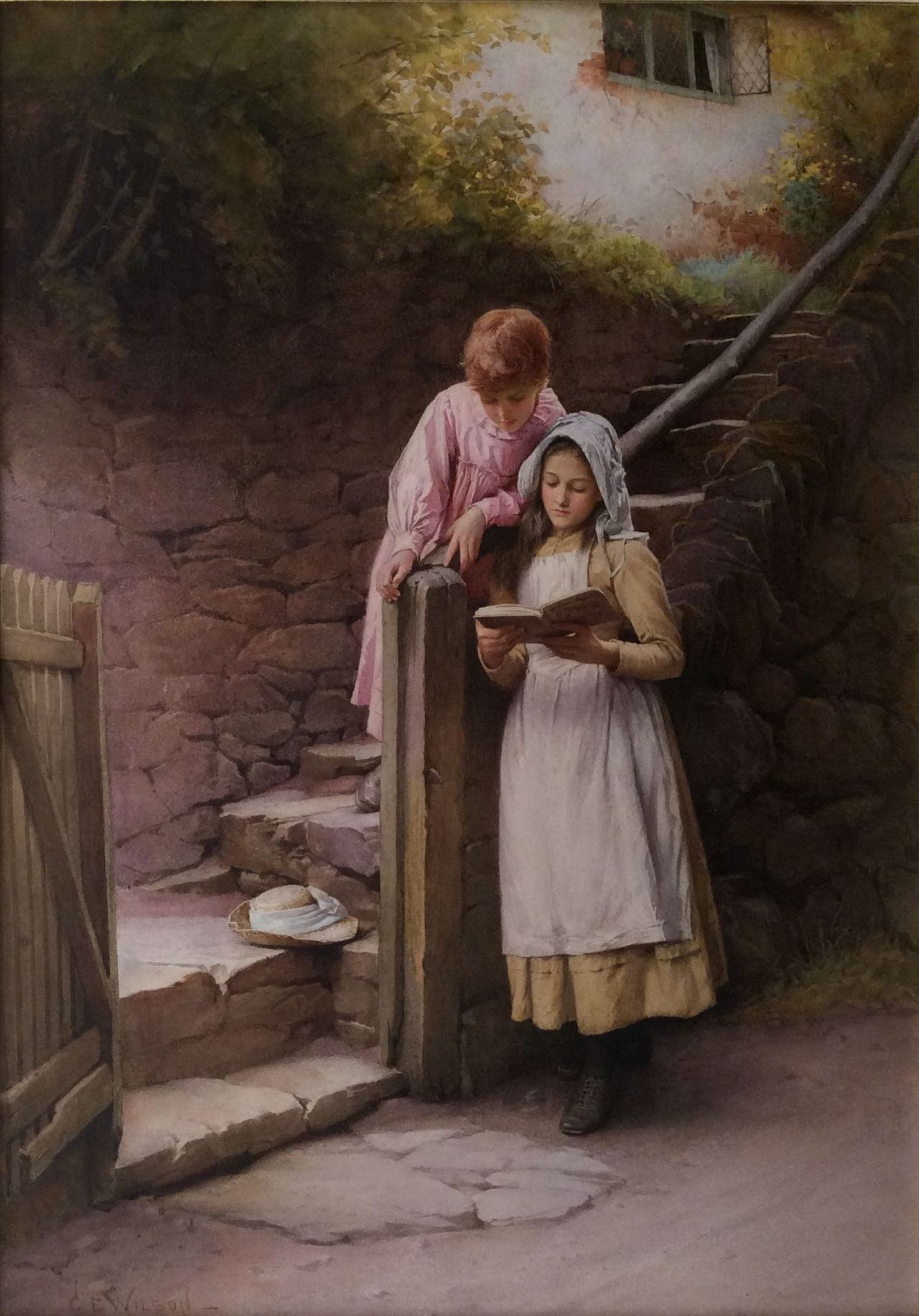 The Story Book. Charles Edward Wilson (English, 1854-1941). Watercolour.
Wilson’s career as a painter of rural subjects was defined when he saw the work of Frederick Walker at the Great Exhibition in Paris of 1879. He exhibited his first watercolour...