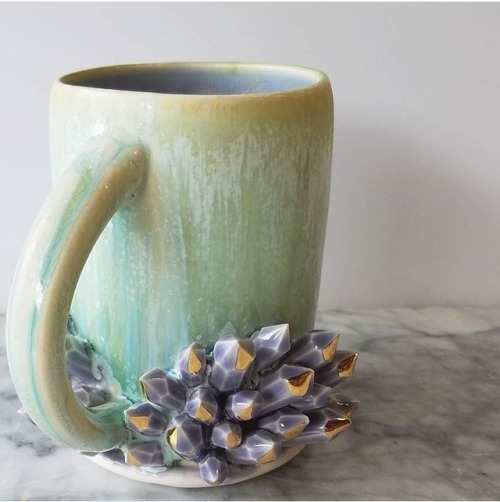 These crystal cluster mugs by @anotherseattleartist are...