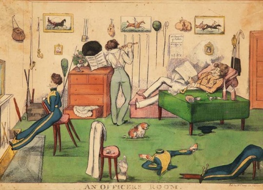An Officer’s Room This hand coloured engraving of An Officers Room was published by McCleary of 39 Nassau Street, Dublin. The...
