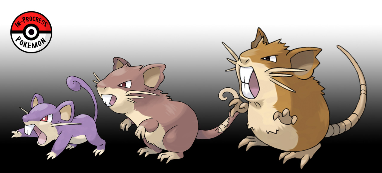 In Progress Pokemon Evolutions 0195 Rattata Are A Very Hardy Species And Can 