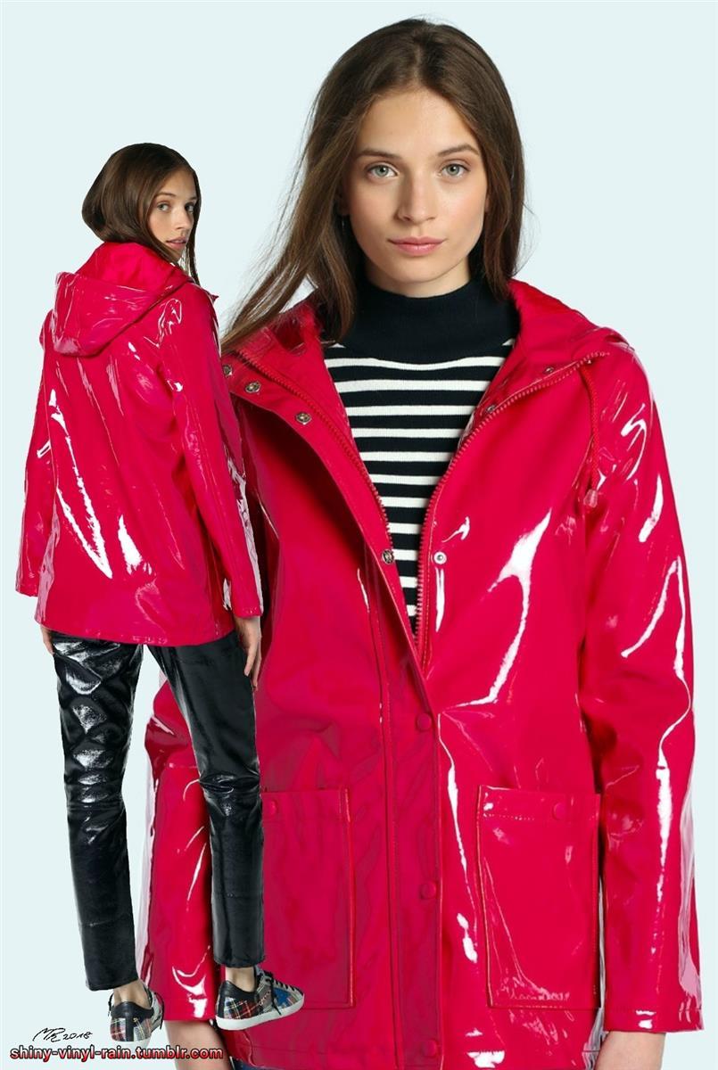 Vinyl Rain — Regenoutfit mit Noisy May Regenjacke