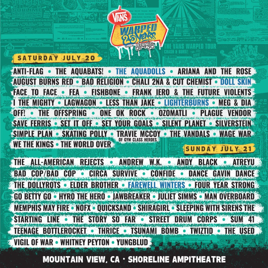 warped tour shoreline 2019 lineup