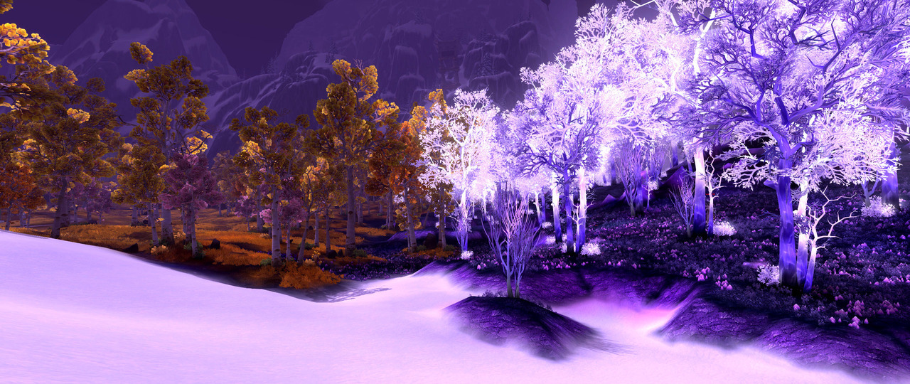 pretty purple tree in shadowmoon valley draenor