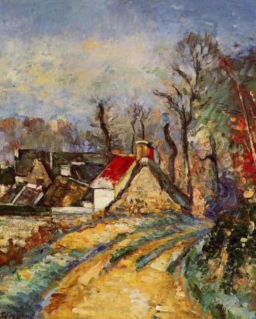 artist-cezanne:The Turn in the Road at Auvers, 1873, Paul...