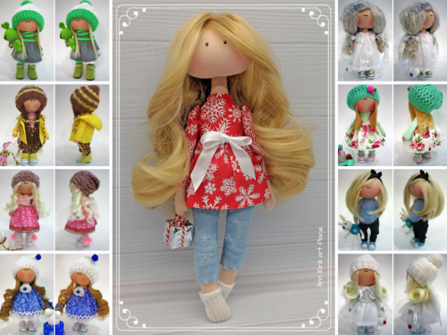 Winter Doll, Christmas Doll, Valentines Doll, Unique Doll, Cloth...