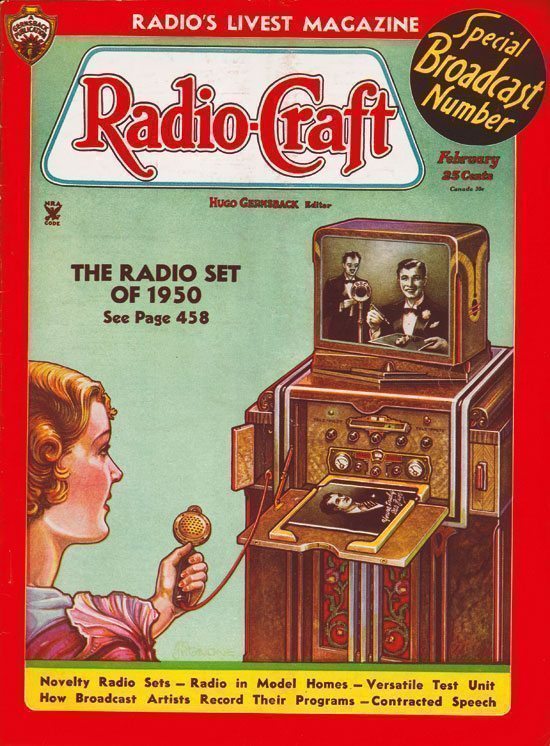 atomic-flash: “The Radio Set of 1950 - Radio-Craft Magazine, February 1935: Radio with two way voice, television monitor, and printer. ”