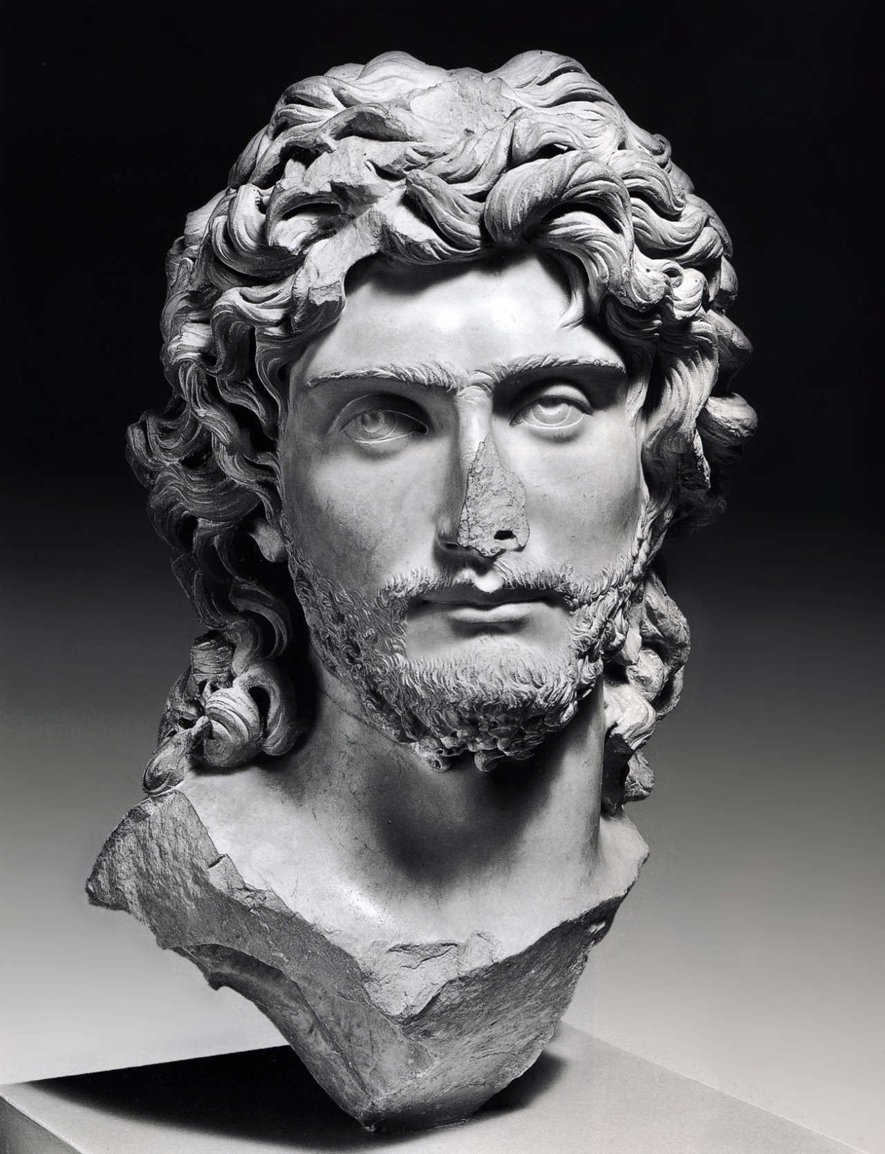 beardbriarandrose:
“Male portrait bust found in the theater of Dionysos, Athens; circa second century AD; marble
”