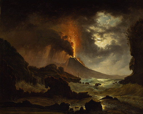 laclefdescoeurs:Eruption of Vesuvius, 1823, Johan Christian Dahl