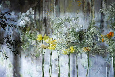 French artist Claire Basler lives and paints in her home Château de Beauvoir where she creates huge paintings of flowers. The place looks blooming - an eternal summer