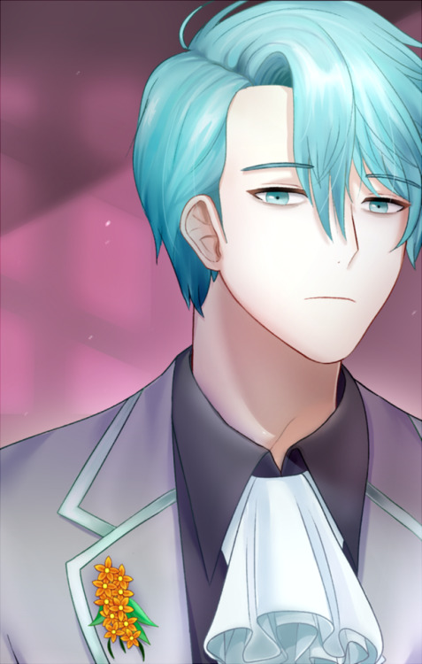Blue haired anime character