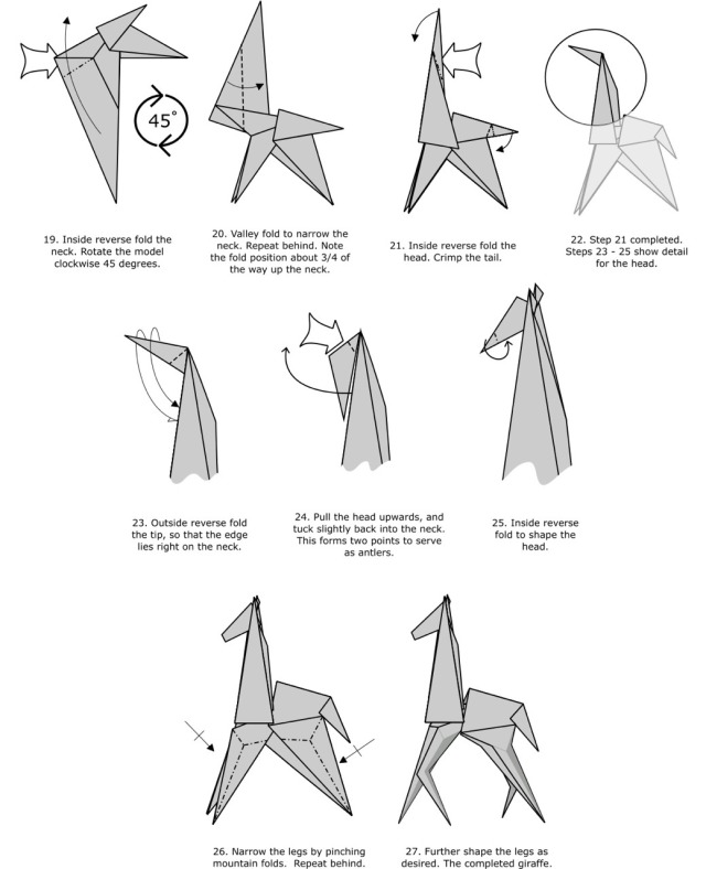 Foldaway Origami — An origami giraffe. The photo is folded from a...