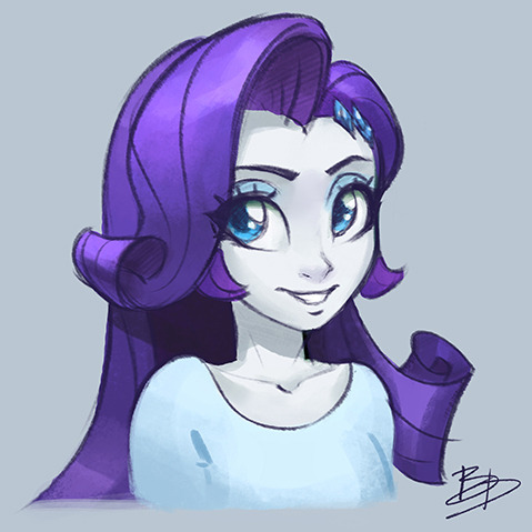 texasuberalles:Rarity Sketch Colored by...