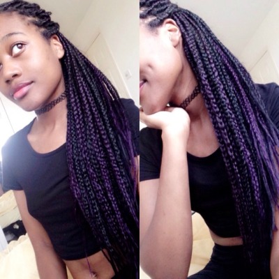 Purple Box Braids Tumblr