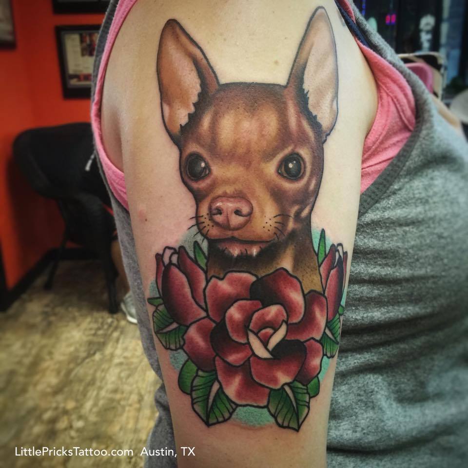 Little Pricks Tattoo Studio Chihuahua tattoo by Leo at Little Pricks