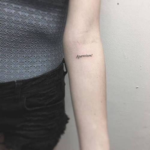 By Jin · Hoa Eternity, done in Manhattan.... small;jin;micro;harry potter;aparecium;tiny;ifttt;little;minimalist;inner forearm;word;film and book