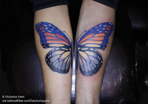By Victoria Yam, done in Hong Kong. http://ttoo.co/p/29405 insect;individual matching;matching;big;butterfly;animal;watercolor;facebook;twitter;victoriayam;inner forearm;illustrative