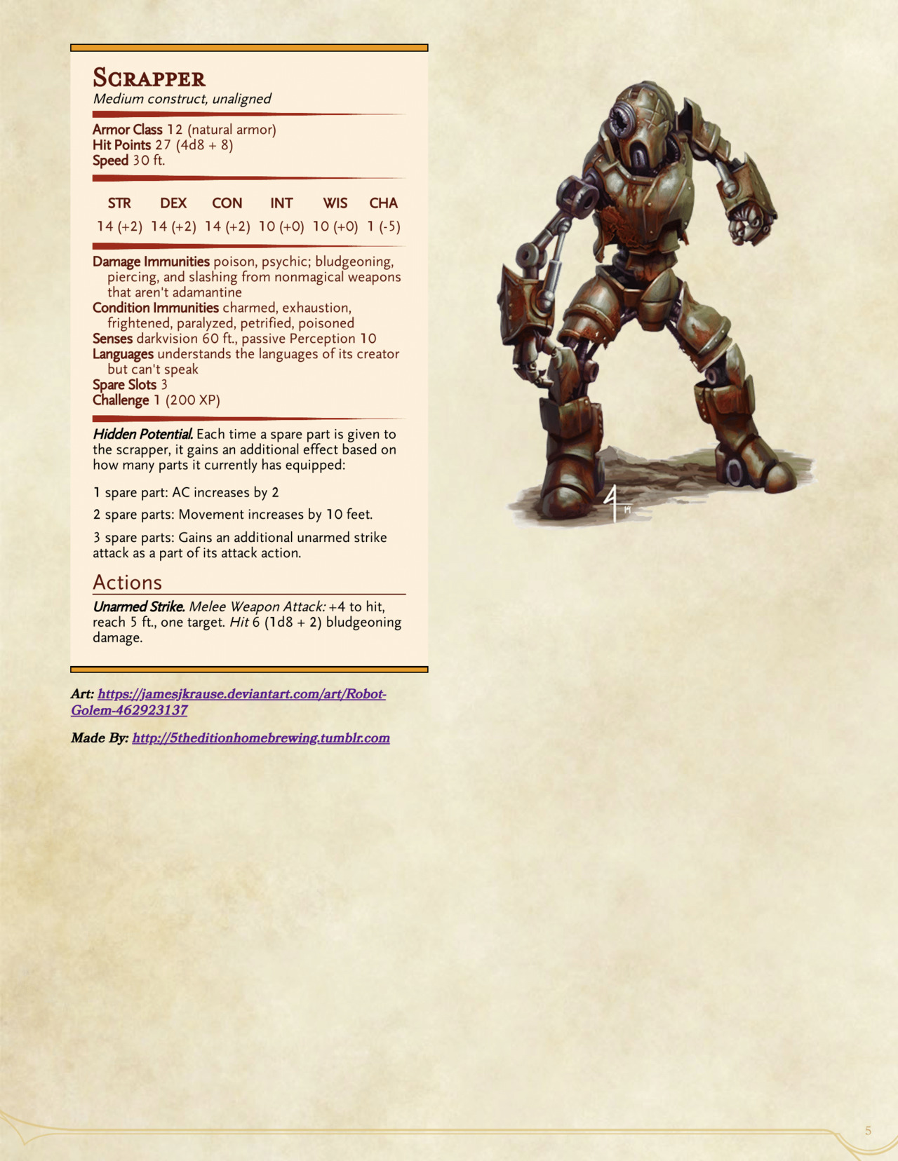 Steel Defender 5e Ideas : Monsters For Dungeons & Dragons (d&d) Fifth ...