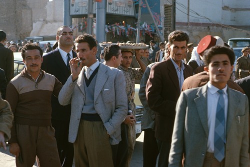 imransuleiman:Men on the street, Baghdad 1962.Photograph...