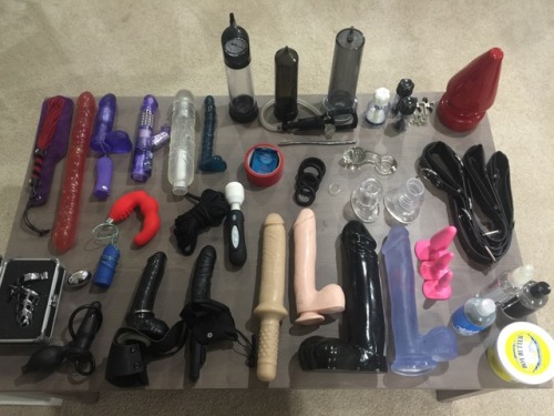 bigbichub:My sling and toy collection.Who wants to be...