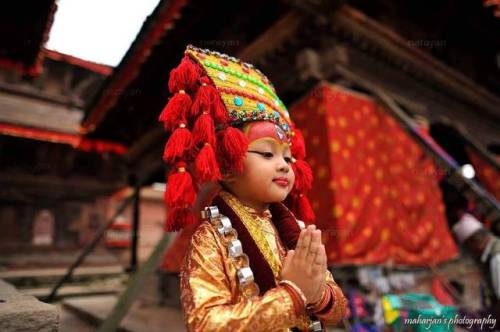 hinducosmos:Kumari or The Living Goddess of NepalA portrait...