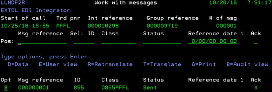 cleo extol integrator FA 997 work with messages audit view