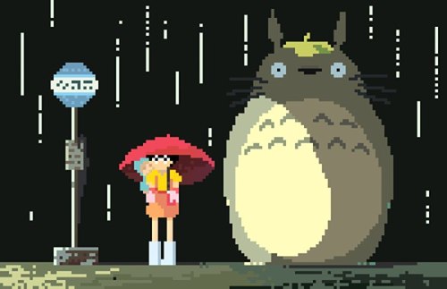 art-woonz:8-bit Studio Ghibli ArtInstagram: @artwoonz