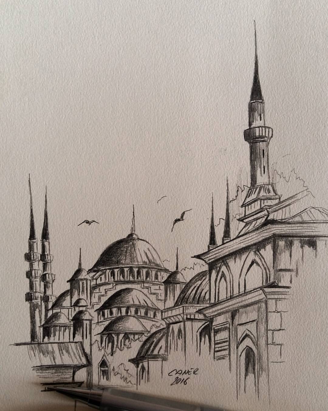 Рисунки карандашом Стамбул Турция