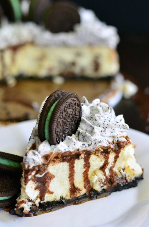 foodffs:Oreo Mint Chocolate Chip CheesecakeReally nice...