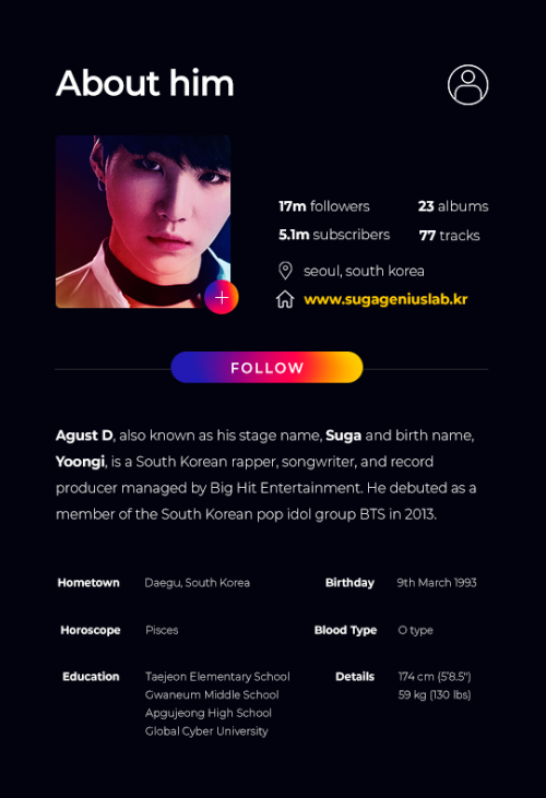 dearmyjimin:Genius Lab | UX Mockup - designed for yoongi’s...