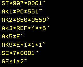 Outbound x12 997 EDI data with Ak2, AK3 and AK5 segments