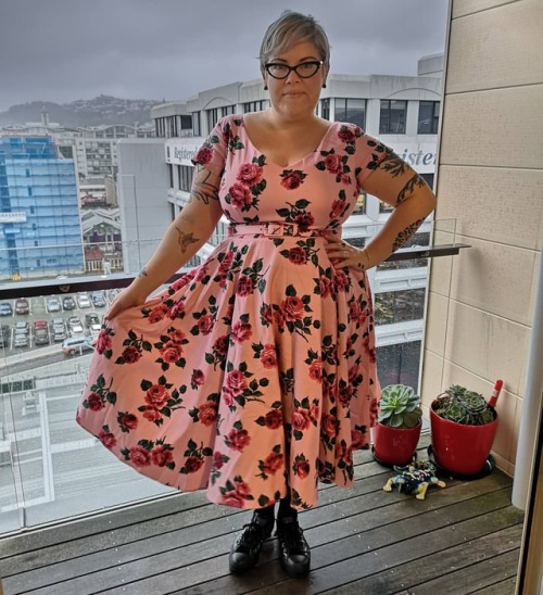 Lovely pink floral on a grey day!Dress -...