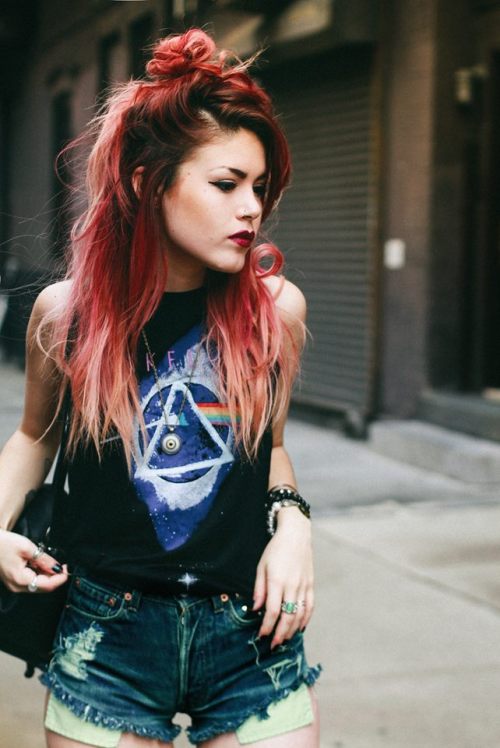 le happy luanna p luanna perez ginger ginger girl ginger hair rock grunge fashion rock style pink floyd dsotm red hair blogger
