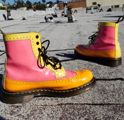 neon pink doc martens