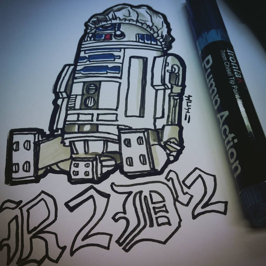 Sketchnkustom — @d12 @bizarred12 @eminem #r2d2 #starwars #d12