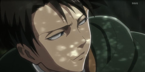 Levi smiles like Levi doesn't care