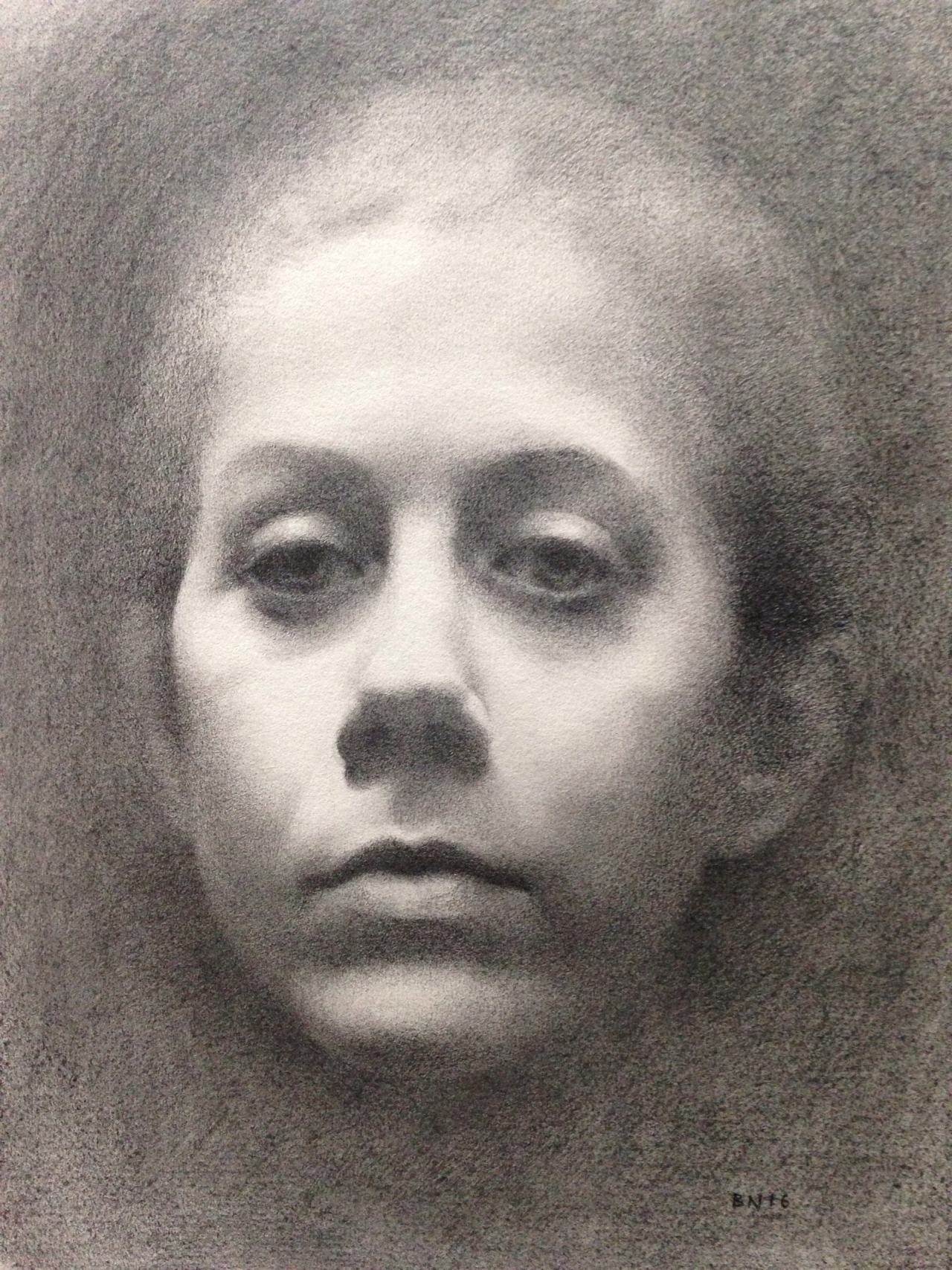 I worked some more on this graphite self portrait.