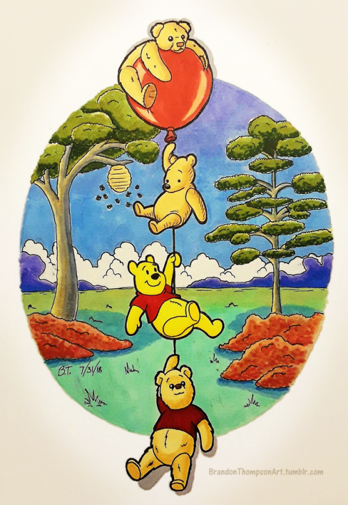 brandonthompsonart:“Pooh hasn’t much Brain, but he never comes...