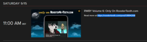 rwbyconversations:It seems that RWBY Volume 6 will air only on...