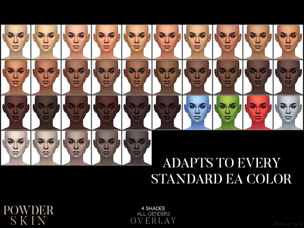 The Sims 4 Cc — Pralinesims New Skin Overlay For All Genders